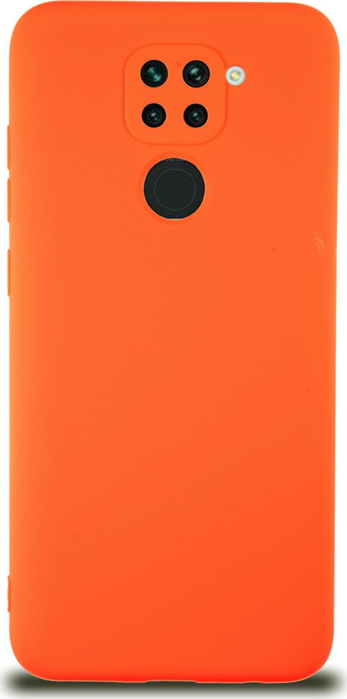 Xiaomi Redmi Note 9 Kapak İçi Kadife Kamera Korumalı Lansman Silikon Kılıf - Turuncu