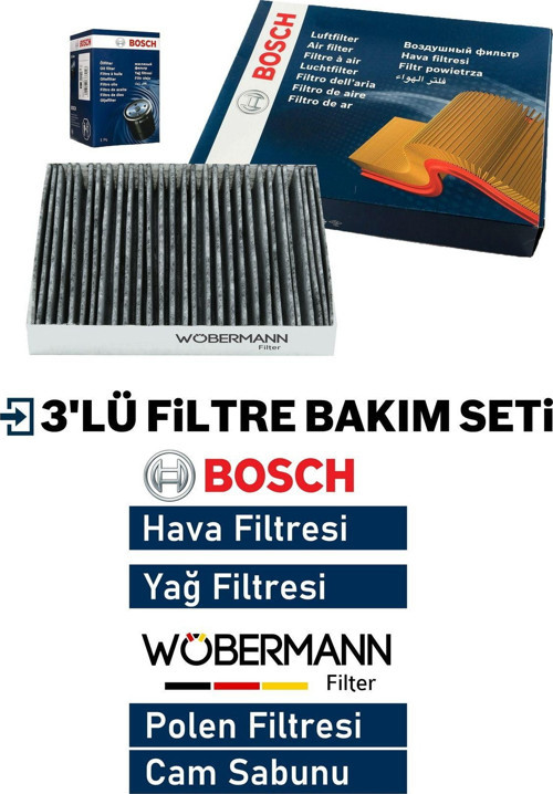 + Bosch Opel Corsa C 1.3 Cdti Filtre Bakım Seti 2004-2007 3K