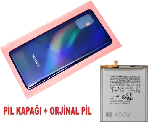 Samsung Galaxy A31 A315 Arka Pil Batarya Kapağı + PİL MAVİ