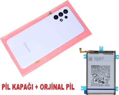 Samsung Galaxy A32 A325 Arka Pil Batarya Kapağı + PİL (FULL Kamera Lensli) MAVİ