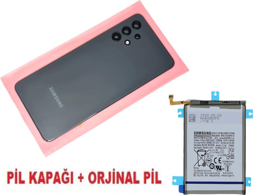 Samsung Galaxy A32 A325 Arka Pil Batarya Kapağı + PİL (FULL Kamera Lensli) SİYAH