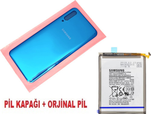Samsung Galaxy A50 A505 Arka Pil Batarya Kapağı + PİL MAVİ