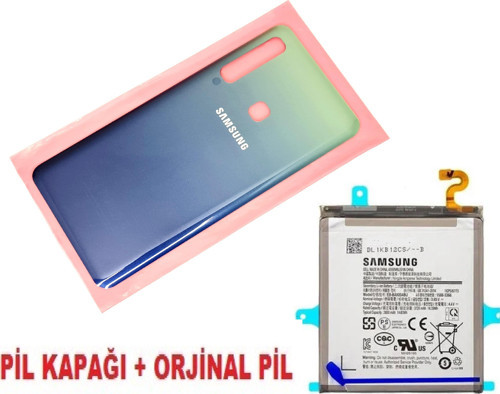 Samsung Galaxy A9 A920 Arka Pil Batarya Kapağı + PİL (CAM) MAVİ