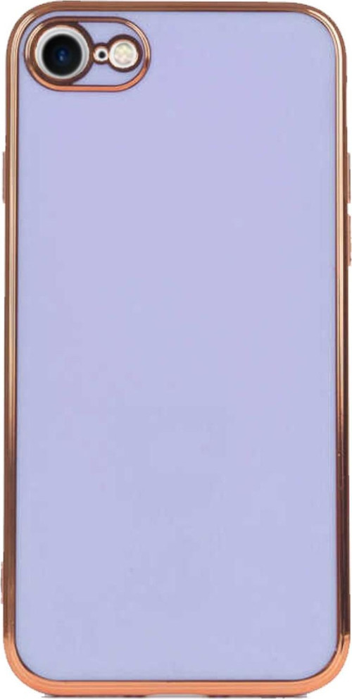 Apple iPhone SE 2022 Kapak Kamera Korumalı Lazer Kesim Lüx Silikon Kılıf - Lila