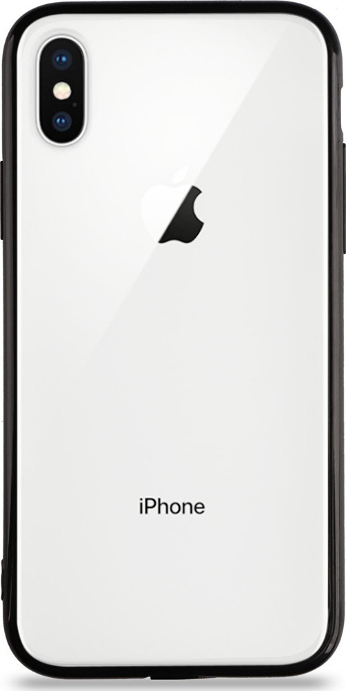 Apple iPhone XS Kılıf Kenarları Renkli Silikon Şeffaf Arka Kapak - Siyah