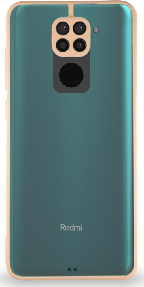 Xiaomi Redmi Note 9 Kılıf Kamera Korumalı Ultra İnce Kapak - Pudra