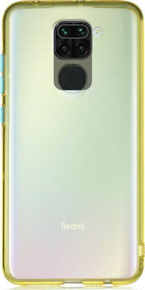 Xiaomi Redmi Note 9 Kılıf Renkli Şeffaf Kapak - Sarı