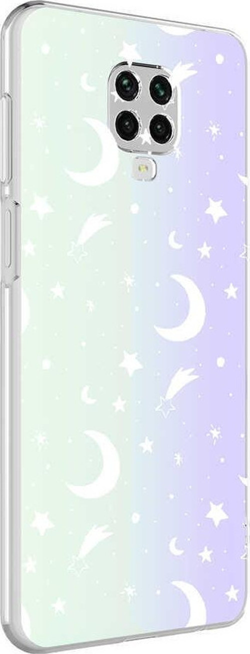 Xiaomi Redmi Note 9 Pro 5G Kapak Ay Desenli Fosforlu Silikon Kılıf