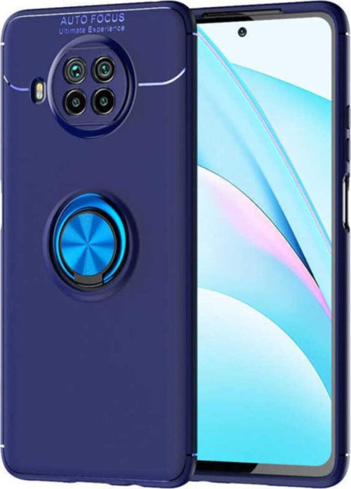 Xiaomi Redmi Note 9 Pro 5G Kılıf Renkli Yüzüklü Manyetik Silikon Kapak Mavi - Mavi