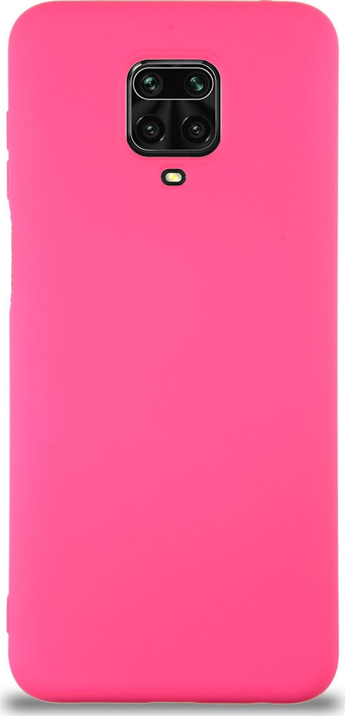 Xiaomi Redmi Note 9 Pro Kapak İçi Kadife Lansman Silikon Kılıf - Neon Pembe