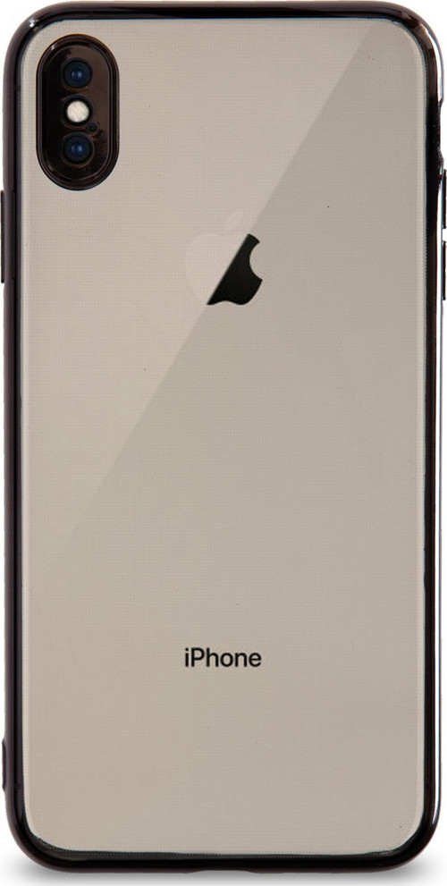 Apple iPhone Xs Max Kılıf Renkli Şeffaf Kamera Korumalı Exclusive Silikon Kapak - Siyah