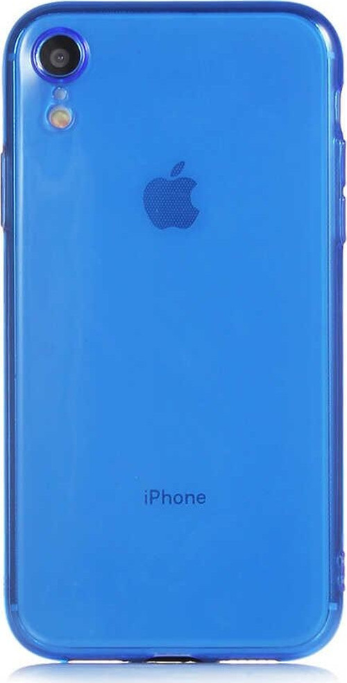 Apple iPhone XR Kapak Kamera Korumalı Neon Renkli Silikon Kılıf - Neon Mavi