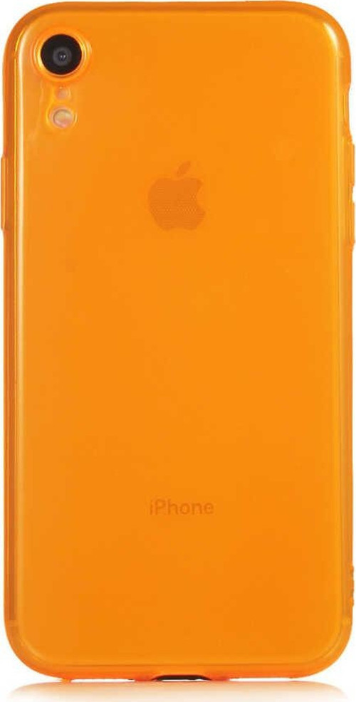 Apple iPhone XR Kapak Kamera Korumalı Neon Renkli Silikon Kılıf - Neon Turuncu