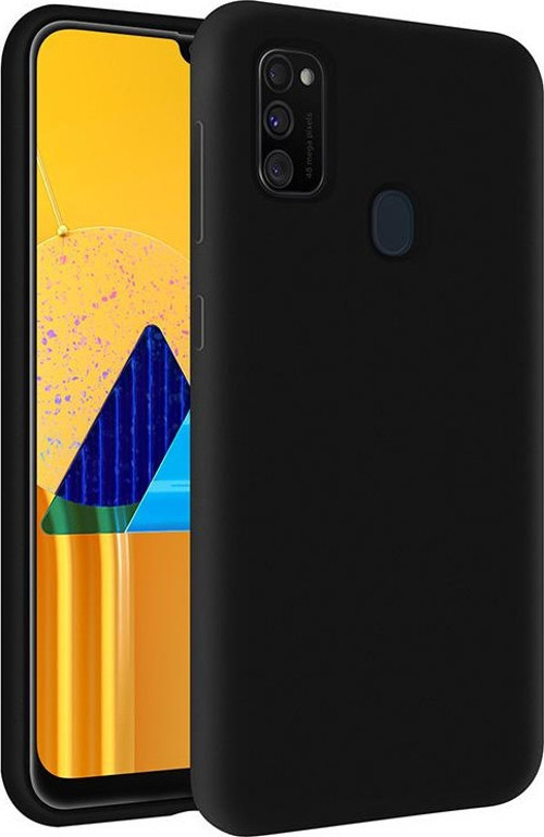 Samsung Galaxy M30s İçi Kadife Soft Logosuz Lansman Silikon Kılıf - Siyah