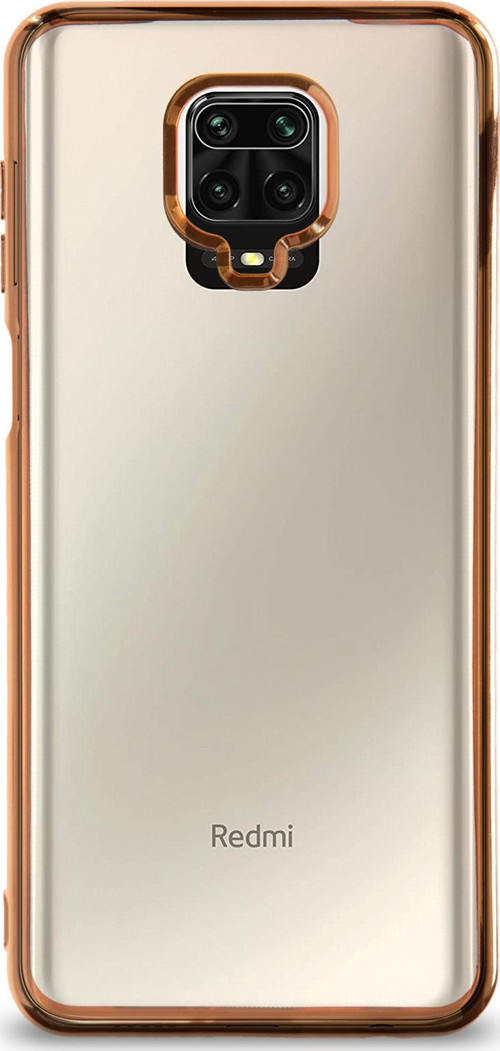 Xiaomi Redmi Note 9 Pro Kılıf Renkli Şeffaf Exclusive Silikon Kapak - Gold