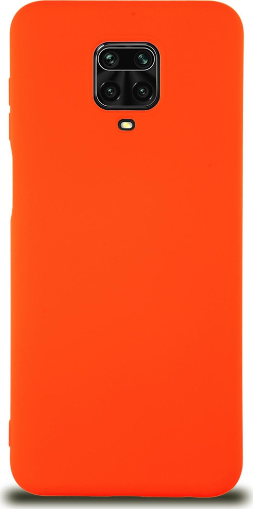 Xiaomi Redmi Note 9S Kapak İçi Kadife Lansman Silikon Kılıf - Turuncu