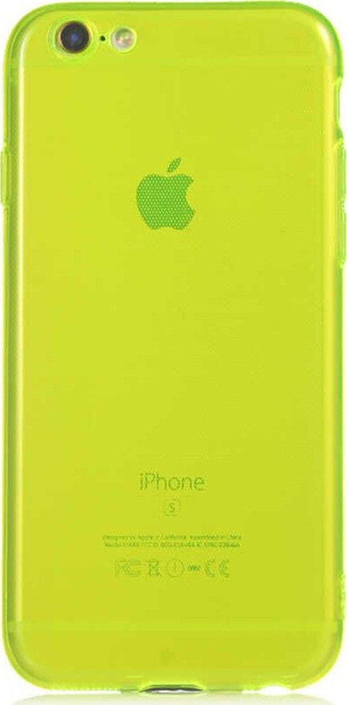Apple iPhone 6S Kapak Kamera Korumalı Neon Renkli Silikon Kılıf - Neon Sarı