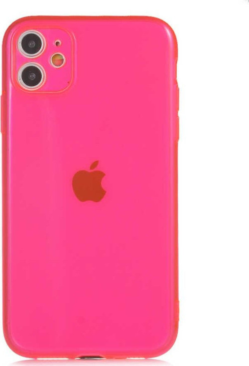 Apple iPhone 11 Kapak Kamera Korumalı Neon Renkli Silikon Kılıf - Neon Pembe