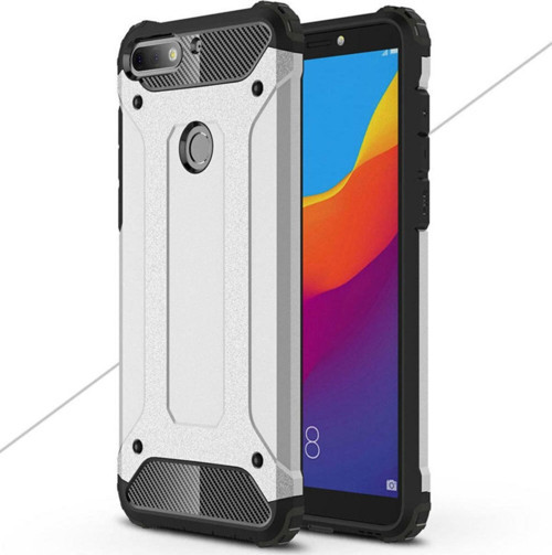 Huawei Honor 8 Lite Kapak Çift Katmanlı Zırh Tank Kılıf - Gri