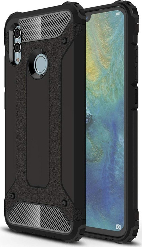 Huawei Honor 8X Kapak Çift Katmanlı Zırh Tank Kılıf - Siyah