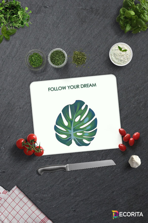 Cam Kesme Tahtası - Cam Kesme Tablası | Follow Your Dream | 29cm x 34cm