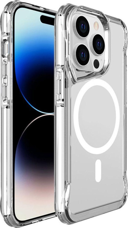 Apple iPhone 13 Pro Kılıf Eğimli Kamera Dizayn Magsafe Şarj Uyumlu Sert Şeffaf Silikon