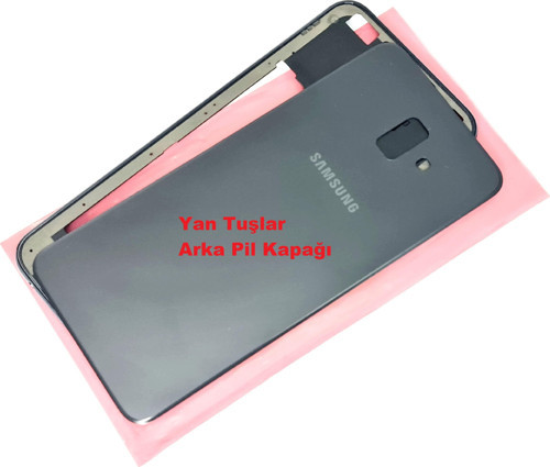 Samsung Galaxy J6 Plus KASA Arka Pil Batarya Kapağı (TAMİR SETİ) SİYAH