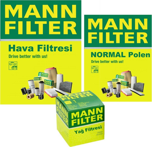 MANN-FILTER Opel Corsa D 1.2 Twinport Filtre Bakım Seti 2007-2014 3F Hava-Yağ-Normal Polen