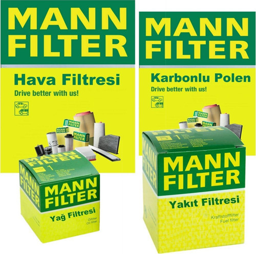 MANN-FILTER Skoda Yeti 1.6 Tdi Dizel Filtre Bakım Seti 2012-2015 4Fk Hava-Yağ-Yakıt-Karbonlu Polen