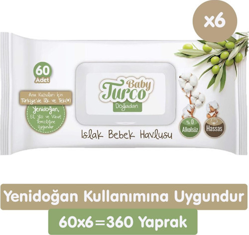 Doğadan Yenidoğan Islak Havlu Mendil 60x6 360 Yaprak
