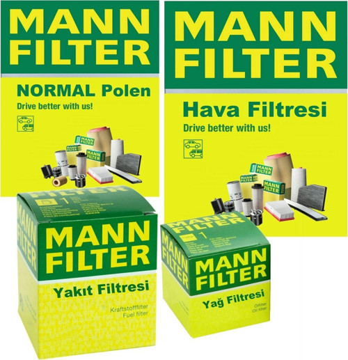 MANN-FILTER Volvo S60 2.0 D4 Filtre Bakım Seti 2013-2018 4F Hava-Yağ-Yakıt-Normal Polen