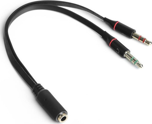 2x3.5mm Stereo Dişi - 4pin 3.5mm Stereo Erkek Y Splitter Kablo (DK CB AUC04)
