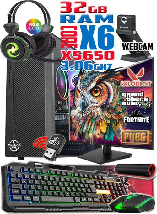 Owl Xeon X5650 32Gb Ram 256Gb Ssd 250Gb Hdd R7 240-4Gb E.Kartı 20" Monitör Gaming Bilgisayar