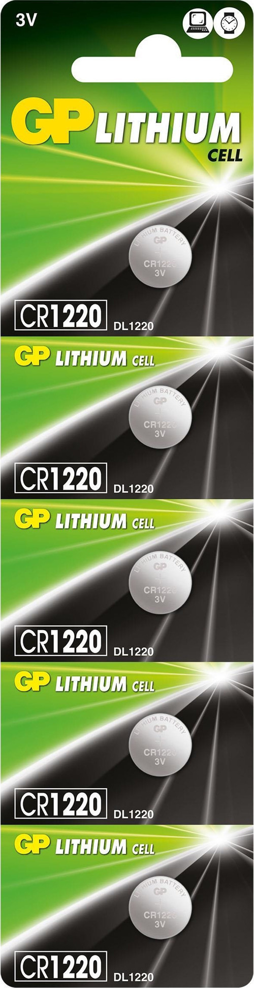 CR1220-C5 3V Lityum Düğme Pil 5'li Paket