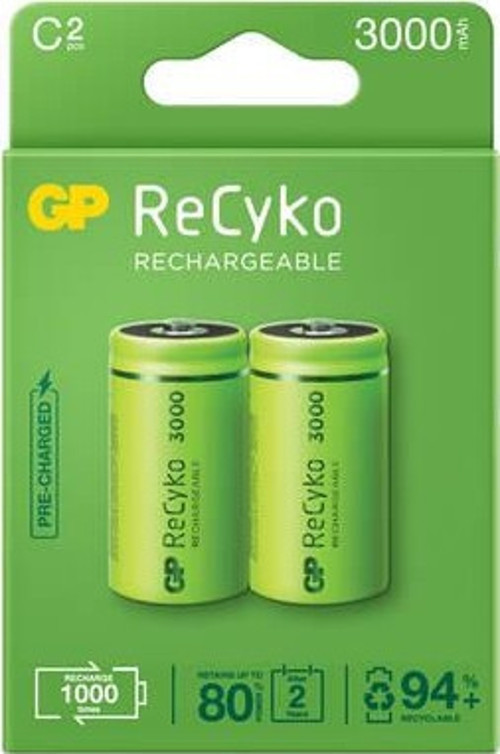 3000 mAh Orta Boy Şarjlı Pil 2 li Paket C Boy GP300CHCBMTR-2EB2
