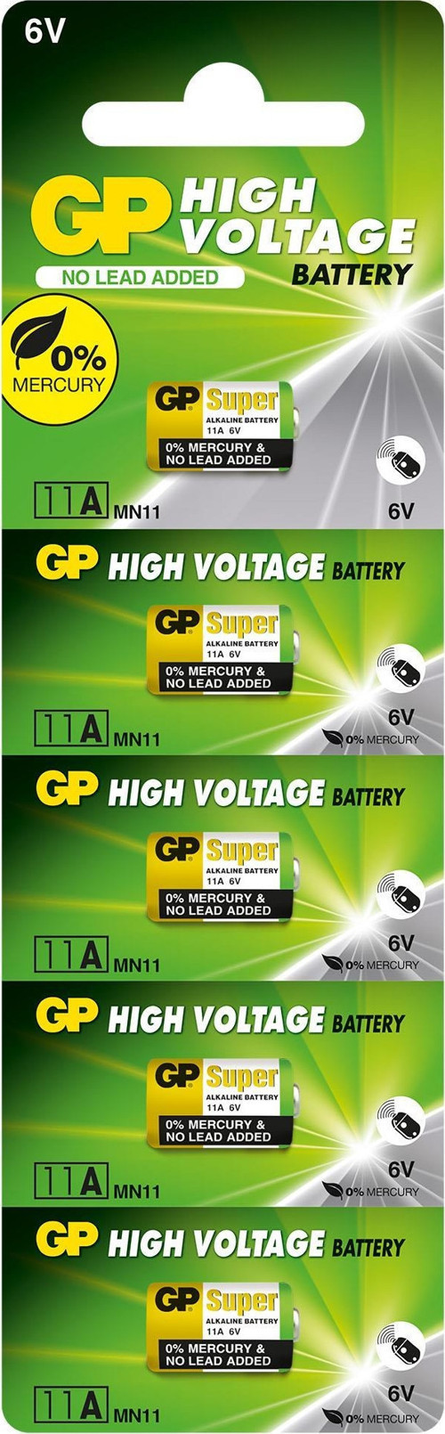 GP11A-C5 11A 6V Yüksek Voltaj Spesifik Pil 5'li Paket