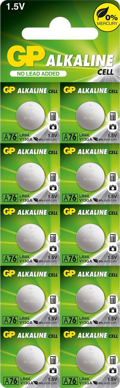 GPA76-2C10 LR44 Alkalin Düğme Pil 10'lu Paket
