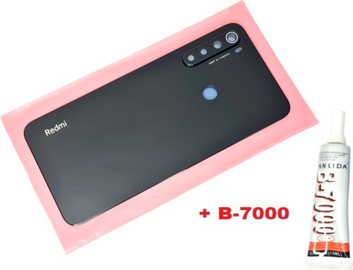 Xiaomi Redmi Note 8 Arka Kapak Batarya Kapağı (LENSLİ CAM) (B-7000) SİYAH