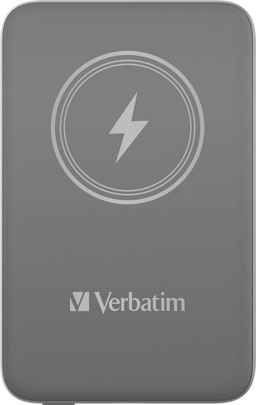 Manyetik Power Bank 10000 mAh, Kablosuz Şarj Cihazı 15 W, USB-C ile 20 W PD Gri