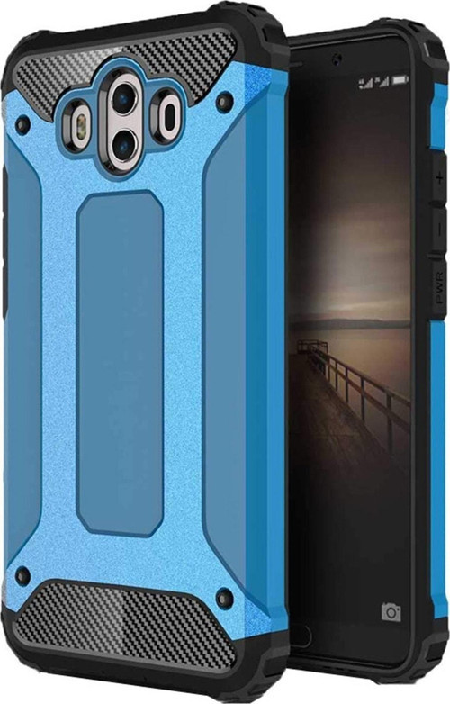 Huawei Mate 10 Kapak Çift Katmanlı Zırh Tank Kılıf - Mavi