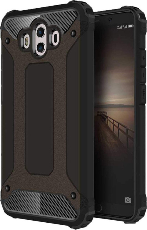 Huawei Mate 10 Kapak Çift Katmanlı Zırh Tank Kılıf - Siyah