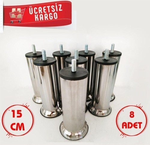 Baza Koltuk Kanepe Ayağı Civatalı 15 Cm (8 Adet) M8 İnce Diş