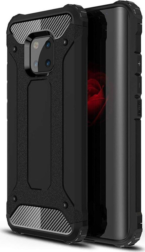 Huawei Mate 20 Pro Kapak Çift Katmanlı Zırh Tank Kılıf - Siyah