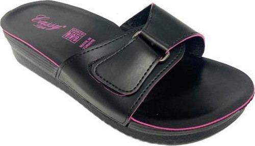6001-24 Trend Fashıon Kadın Terlik Siyah Pembe
