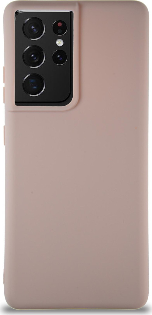 Samsung Galaxy S21 Ultra Kılıf Soft Premier Renkli Silikon Kapak - Pudra