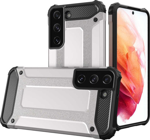 Samsung Galaxy S22 Kapak Çift Katmanlı Zırh Tank Kılıf - Gri