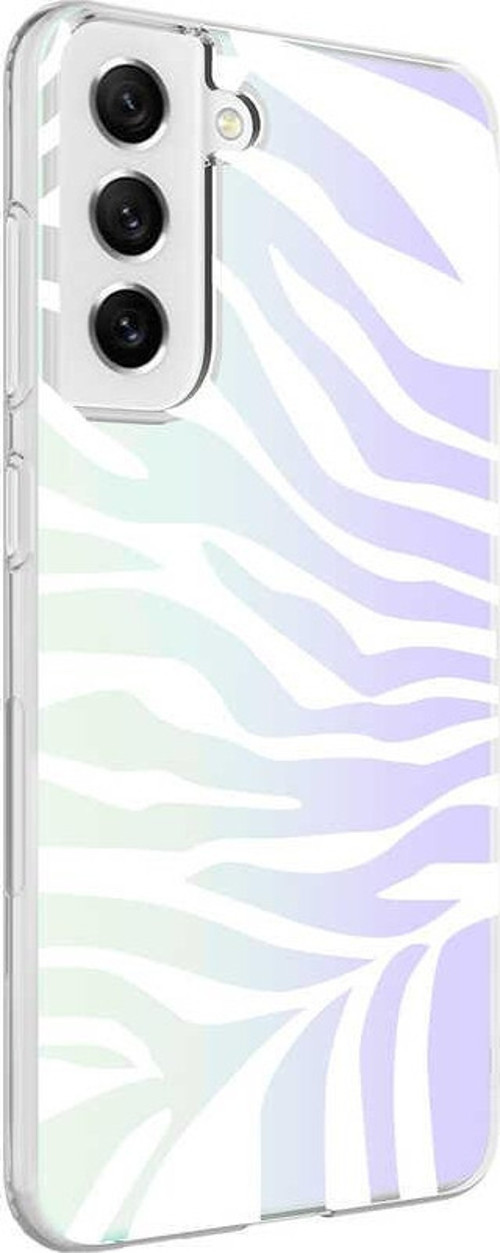 Samsung Galaxy S21 FE Kapak Zebra Desenli Fosforlu Silikon Kılıf
