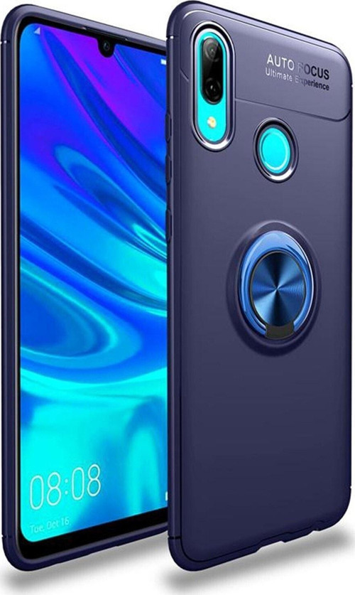 Huawei Y7 Prime 2019 Kılıf Renkli Yüzüklü Manyetik Silikon Kapak Mavi - Mavi