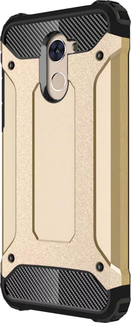 Huawei Y7 Prime Kapak Çift Katmanlı Zırh Tank Kılıf - Gold