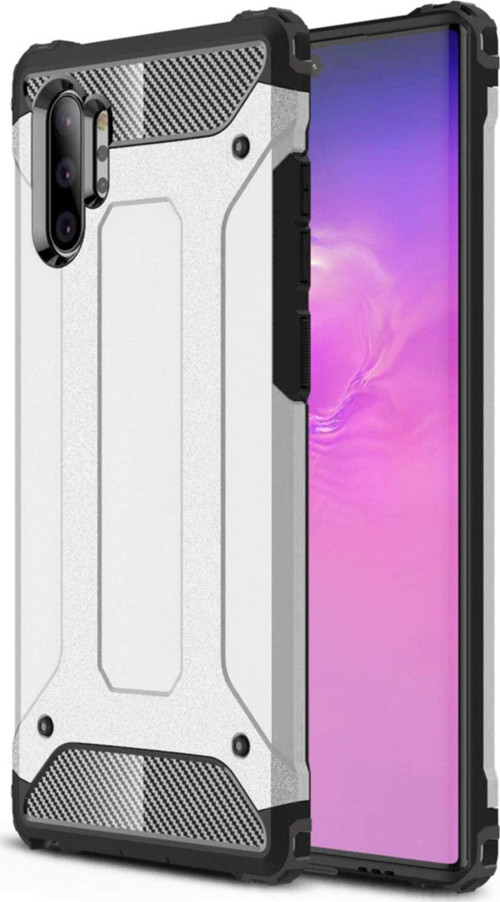 Samsung Galaxy Note 10 Plus Kapak Çift Katmanlı Zırh Tank Kılıf - Gri